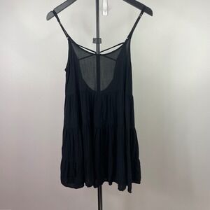 Altard State Intimates Black Tiered Babydoll Mini Dress Large DS15-085 AS